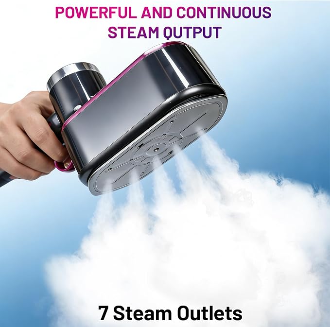 2-in-1 Travel Steam Iron with Fabric Shaver, Portable Mini Iron for Clothes with Detachable Lint Remover, 1000W Handheld Wrinkle Remover for Home & Travel