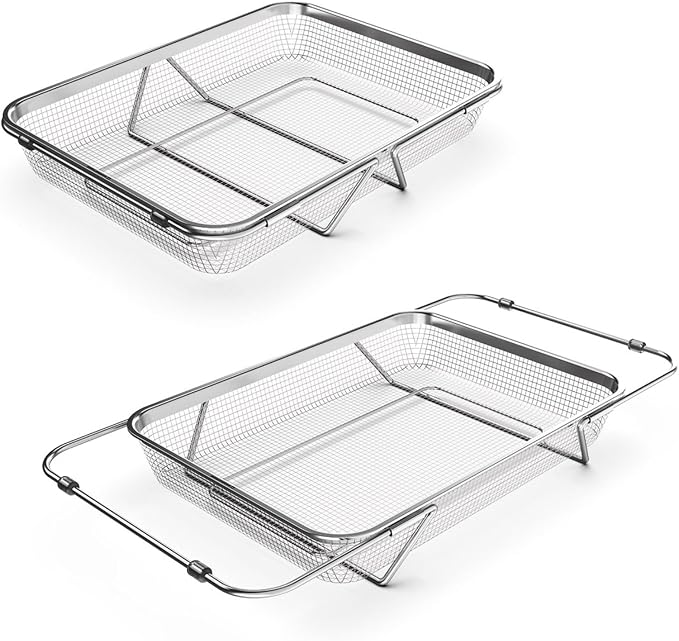 WAGENSTEIGER Extendable Dish Rack with Feet, Vegetable Colander Basket, Stainless Steel Dish or Silverware Drying Rack, Ultimate Kitchen Organizer Over the Sink (12.99 x 9.65 x 2.76 Inches)