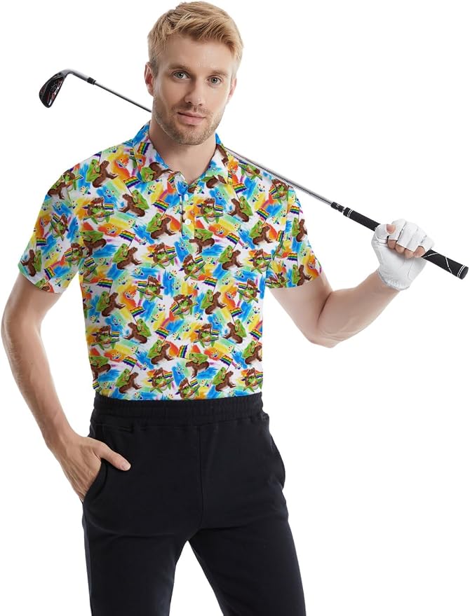 Polo Shirts for Men Moisture Wicking Mens Polo Shirts Patriotic Shirts for Men