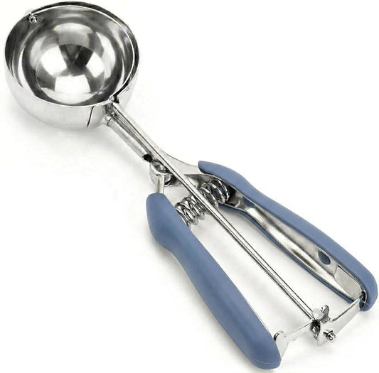 Ice Cream Scoop, 18/8 Stainless Steel Cookie Scoop, 5.3Tbsp/80ml/2.7oz Cookie Dough Scoop, Ice Cream Scooper with Trigger Release, Large Cookie Scooper (#12 Midnight Blue)