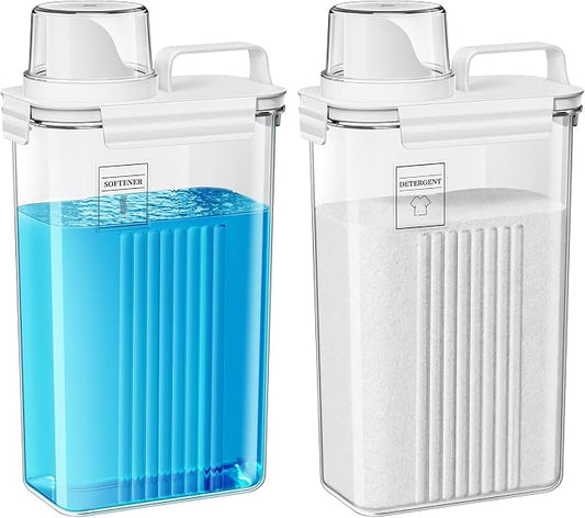 94oz Laundry Detergent Dispenser Container,Laundry Soap Dispenser,2 Pack | Fabric Softener Dispenser,Liquid Laundry Detergent Organizer for Laundry Room Organization