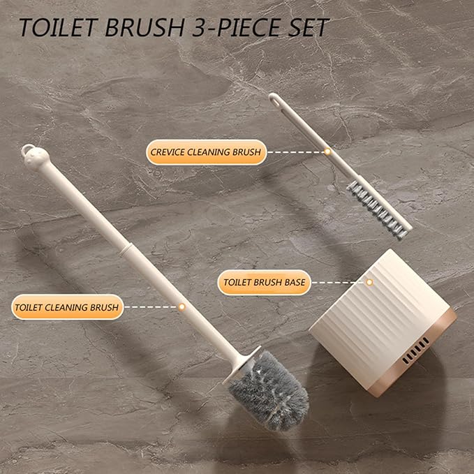2 in 1 Toilet Bowl Brush Plunger Set,Toilet Brush and Holder Set Toilet Bowl Brush with Tweezers Long Handle,Ventilation Slots Base,Toilet Cleaner Brush for Bathroom Deep Cleaning