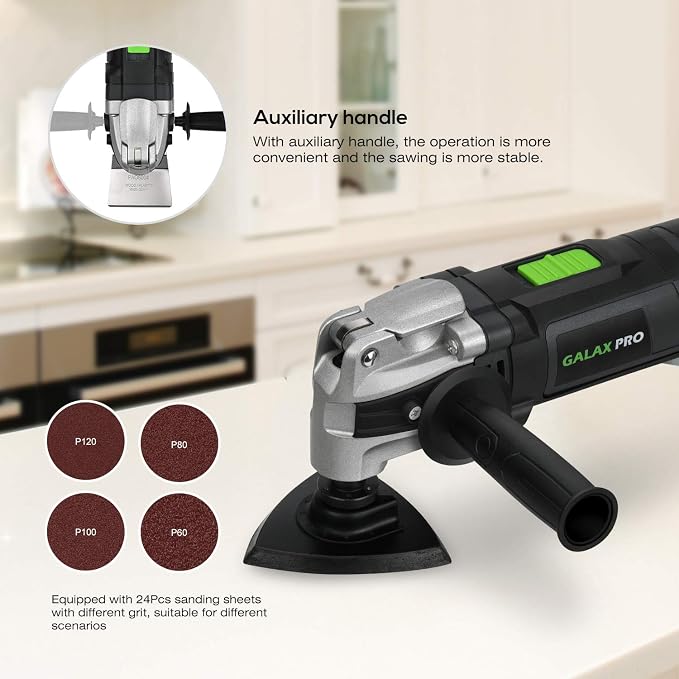 GALAX PRO Corded Oscillating Multi Tool Kit 3.5A with 30Pcs Accessories | 22000OPM Oscillating Power Tools for Home Improvement, Woodworking, 6-Speed, Quick Clamp System, 4° Oscillating Angle