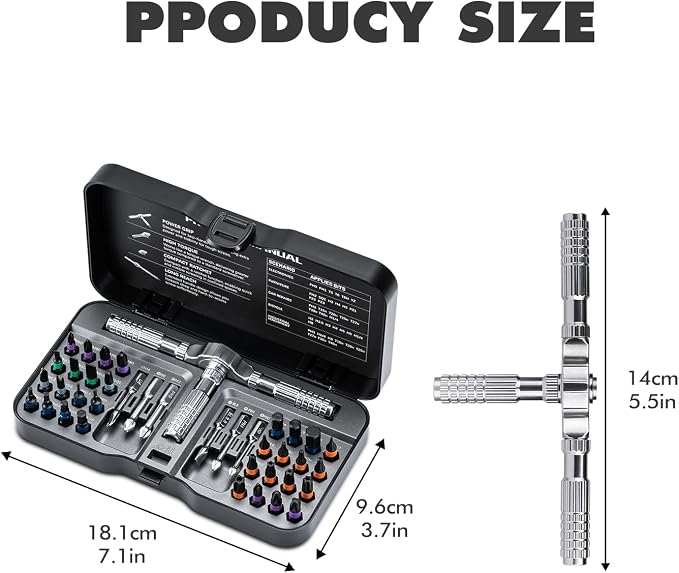 Ratchet Screwdriver Set, magnetic Screwdriver sets, S2 Steel Bits, DIY Combination Flexible Shaft, Suitable for Furniture Assembly, Precision Electrical Appliance Repair, Bicycle Tools