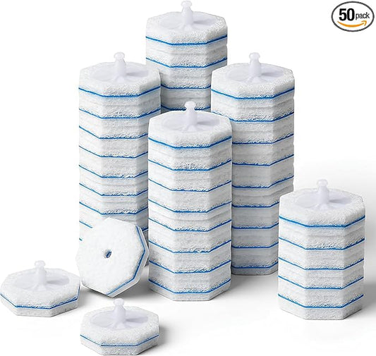 50 Pack Wand Refills Compatible with Clorox Toilet Brushes, Instant Foam Cleaning, Secure Lock No Slipping, Odor Neutralizing, Easy Snap-On Design