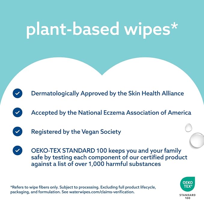 WaterWipes Sensitive+ On The Go Wipes, 3-In-1 Cleans, Cares, Protects, 99.9% Water, Unscented & Hypoallergenic Wet Wipes, 224 Count (8 Packs)