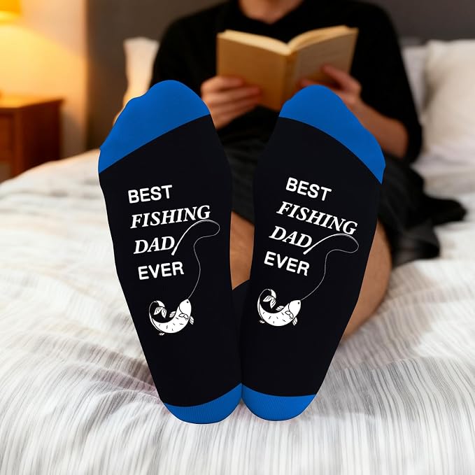 Fathers Day dad gifts christmas Birthday Best Dad Ever Funny Outdoor Hobby Sports Themed Novelty Socks Gift for Men
