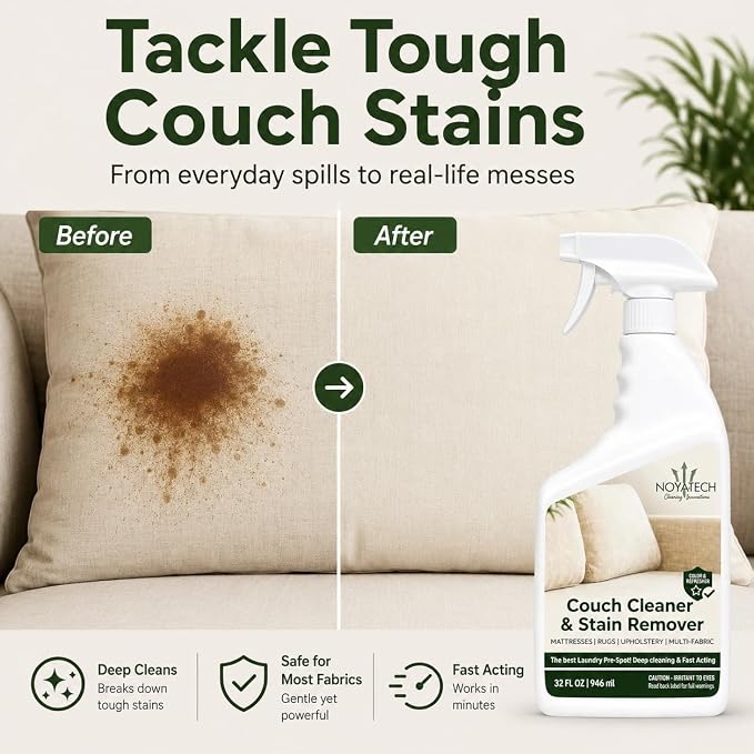 NOYATECH Couch Cleaner and Granite Countertop Sealer Bundle, 2 x 32 oz