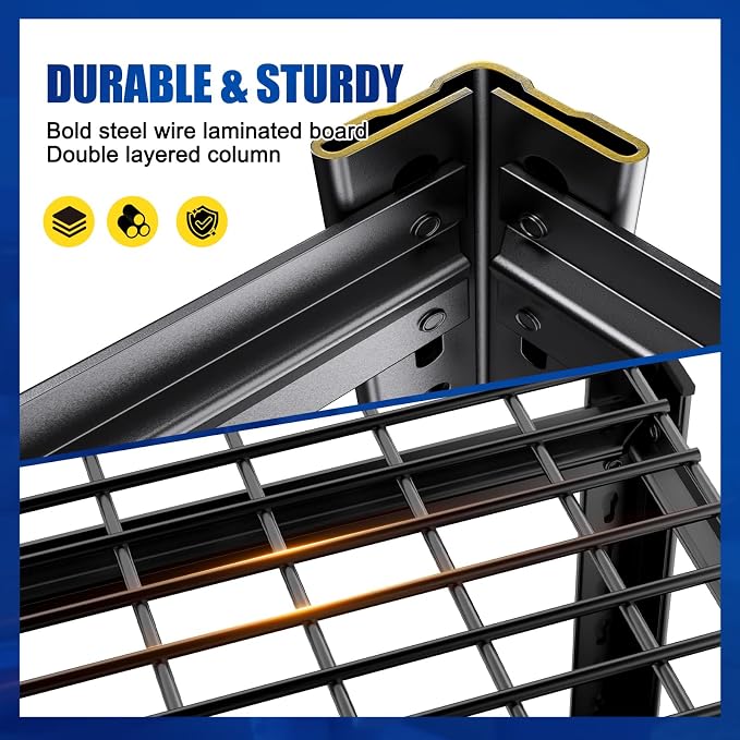 59" W Garage Shelving Heavy Duty Storage Shelves, Adjustable Metal Shelving Unit, Utility Garage Organizer Shelf for Basement, Pantry, Kitchen, Warehouse, Supermarket, 59" W x 19.7" D x 72" H