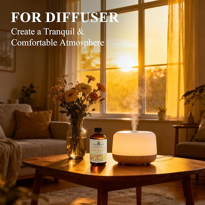 EVOKE OCCU Ylang Ylang Essential Oil 4 Oz, Pure Ylang Ylang Oil for Skin Hair Aromatherapy Diffuser Fragrance DIY- 4 FL Oz | Ideal for Hair, Floral Aroma for Aromatherapy, DIY & Home Fragrance - 118mL / 4 fl oz