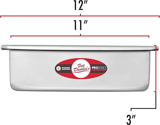 Fat Daddio's POB-11153 Sheet Cake Pan, 11 x 15 x 3 Inch, Silver