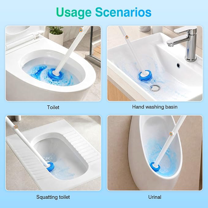 Disposable Toilet Brush Refills 35 Pack, Pre-Inserted Cleaning Heads with Built-in Cleaner, Deep Cleaning Scrubbers for Bowl Rim and Corners, Effective Stain Removal