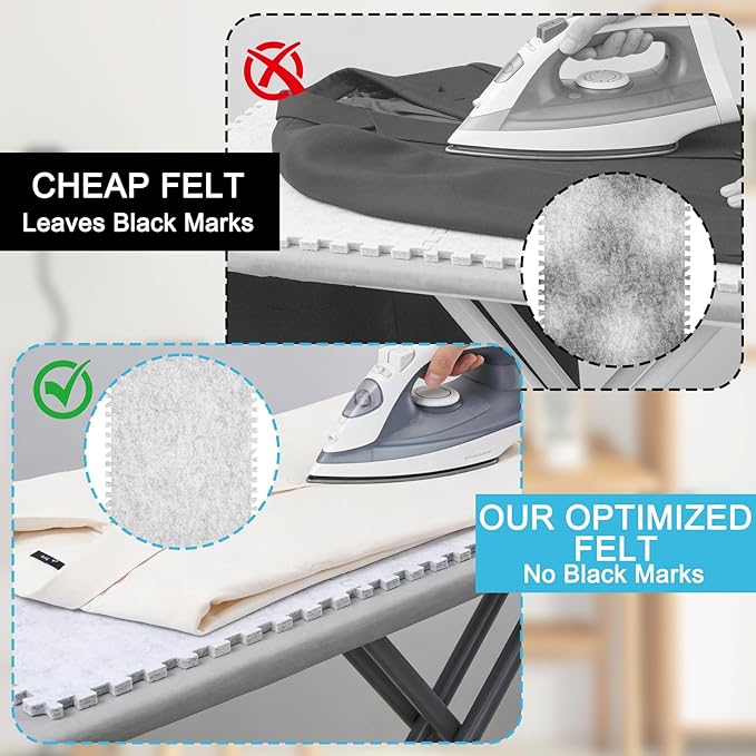 AIHSUMC 10 Pack Extra Large Wool Pressing Mat, Thick Felt Ironing Mats for Quilting & Sewing, Spliceable Ironing Pad Set for Large Fabric Projects, Portable Iron Board Alternative for DIY & Crafts