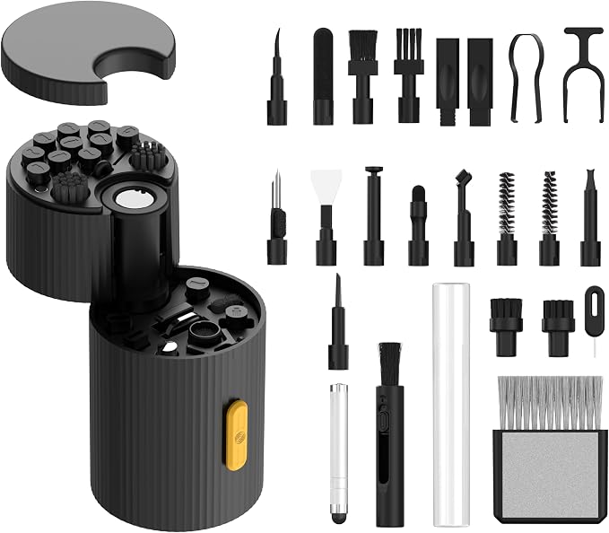 GK GAMAKAY 33 in 1 Multifunctional Cleaning Kit for Electronic Devices | Keyboard Cleaning Brush, Headphones Cleaner Kit for AirPods, Multi-Tool for Cleaning Laptop Earbuds Camera Cellphones (Black)