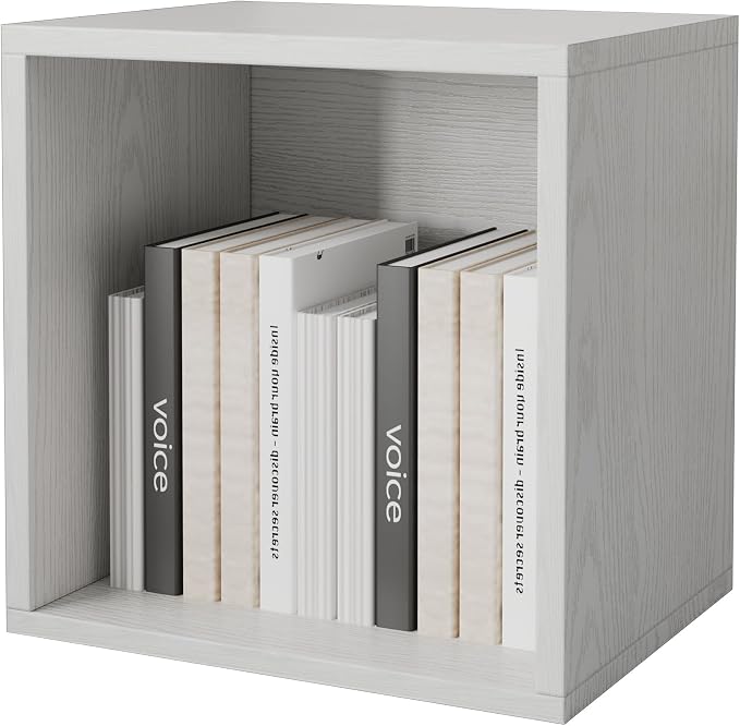 FUSUNBAO Magic DIY Cube Storage Organizer Stackable Cubes for Home Books Clothes Toy-Modular Cubby Storage System-Office Cubical-Bookcase Closet (French Oak,Drawer Cube)