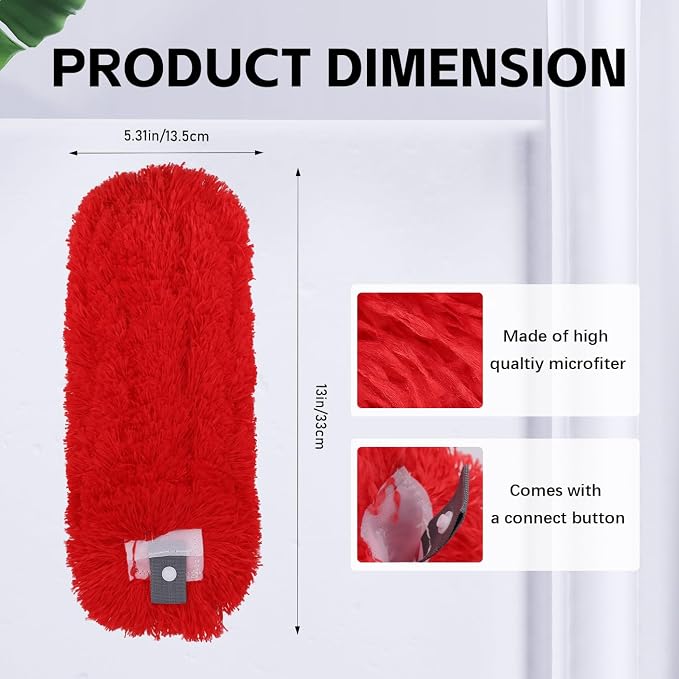 Reusable Microfiber Duster Refills Compatible with OXO & MR.SIGA Duster - Washable Duster for Household Cleaning Dusting Furniture Blind Ceiling Fan 2Pack (Handle NOT Included