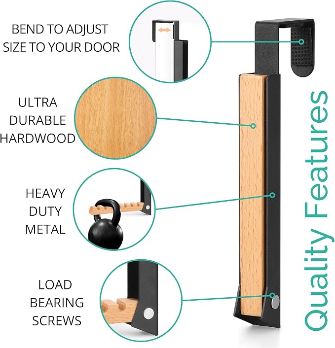 TERRA HOME Over The Door Coat Rack: Portable Folding Travel-Friendly Over The Door Clothes Hanger and Laundry Hanger, Ideal for Compact Spaces and On-The-Go Use - 2PCS (Black)