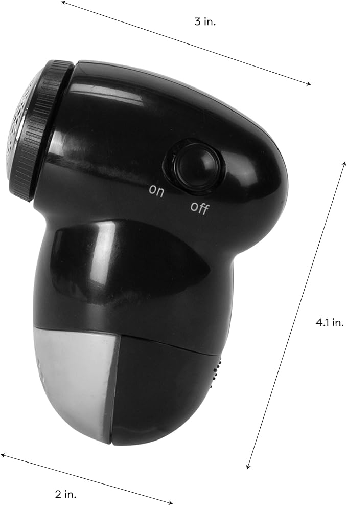 GForce Black Compact Travel Lint Shaver| Dimensions: 3.75"x 2.75" | Great for Shaving | On Fabric | Furniture | Travel Accessories | Great for Loose Thread | Lint | Fuzz Removal | Black