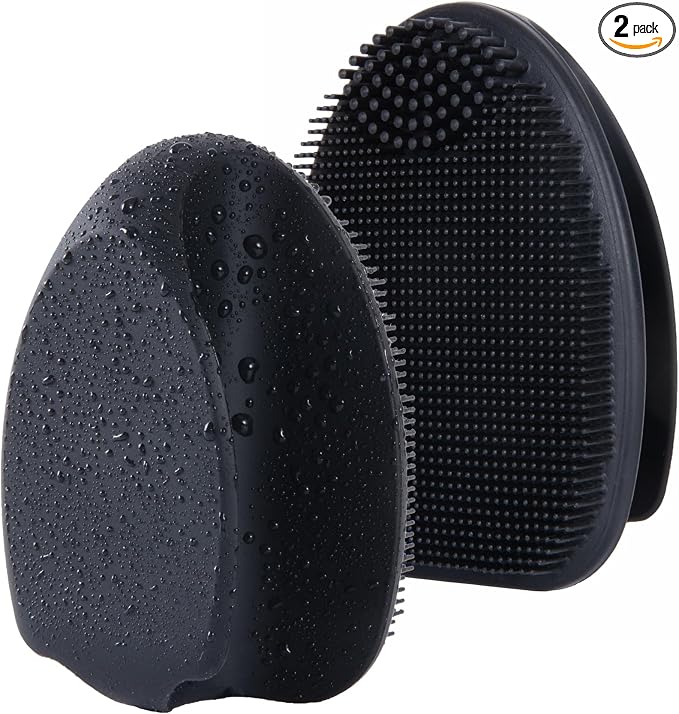 Silicone Face Scrubber for Men, 2 Pack Deep Cleaning Facial Brush, Manual Exfoliating Face Wash Brush for Blackhead Pore Cleansing, Sensitive Skin Care Tool for Women and Men