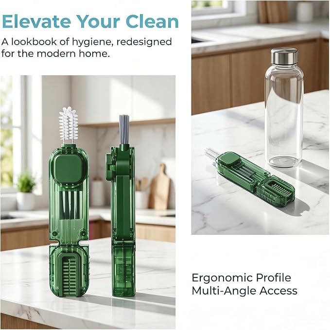 2Pcs 4 in 1 Cup Lid Gap Cleaning Brush Set,Multifunctional Crevice Cleaning Brush for Bottle,Multipurpose Bottle Cleaner with Compact Design Tiny Silicone Cup Holder Cleaner Tool,Kitchen Gadgets