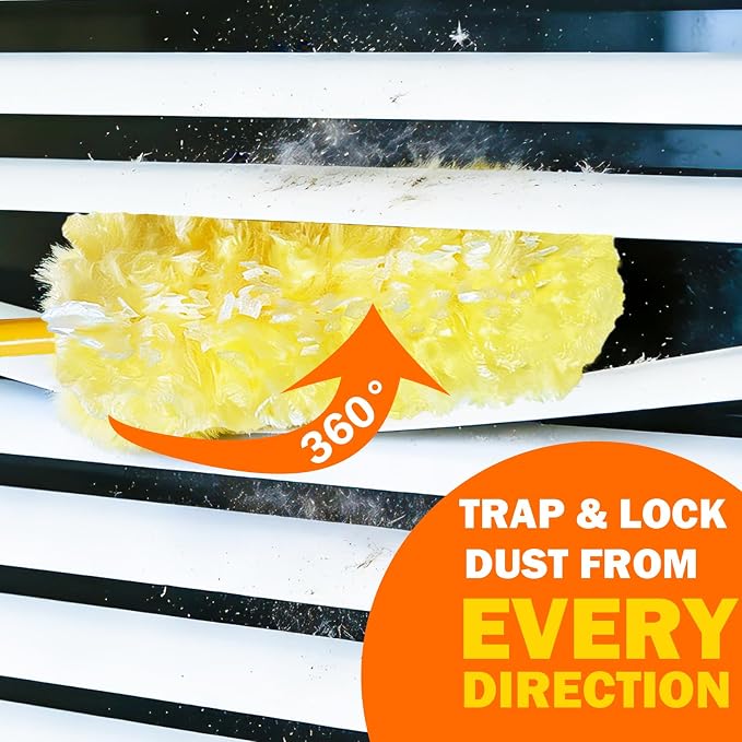 Heavy Duty Duster Refills for Swiffer Duster, 60 Count, Large | Extra Thick, Fluffy & Soft, 360° Duster Refill Only, Multisurface Duster for Dusting Furniture, Fans, Blinds, Corners, Yellow