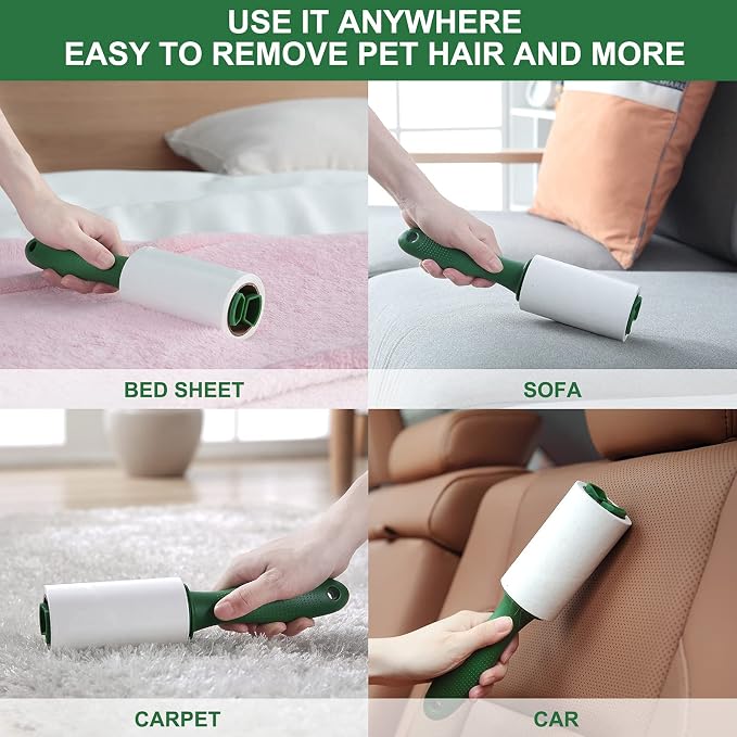 Fedicelly Lint Rollers Pet Hair Extra Sticky Clothes,Cat Dog Hair Remover Laundry Furniture Carpet,Total 800 Sheets Lint Remover Brush for Couch