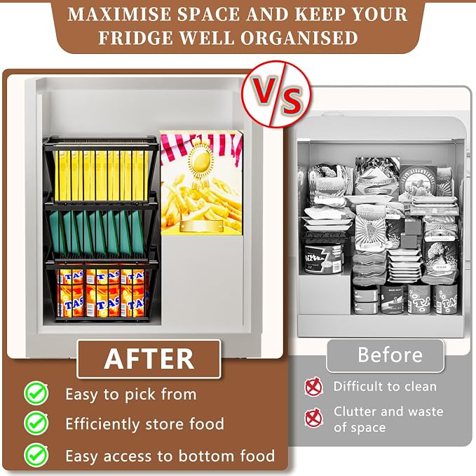 Freezer Organizer Bins ，Enhanced Leak-Proof Bottom，6 Pack Stackable Deep Freezer Organizer Bins for 5 Cu.FT Small Chest Freezer，organization and storage，pantry organizers（for 5 Cu.Ft