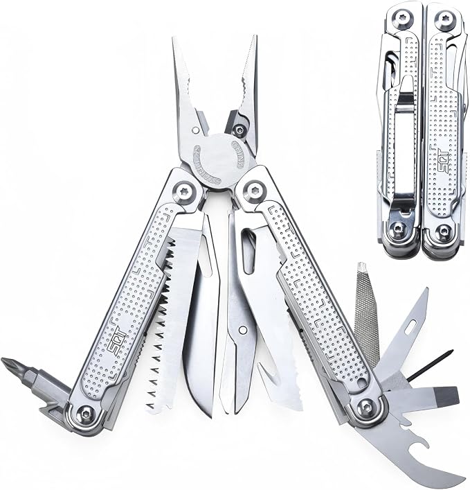 SQT2048 20-in-1 Multitool, Foldable & Self-Locking, Professional Tool for DIY, Home Repairs, Outdoor Camping – Must-Have Gifts for Men, Compact, Durable, All-in-One Tool for Every Task