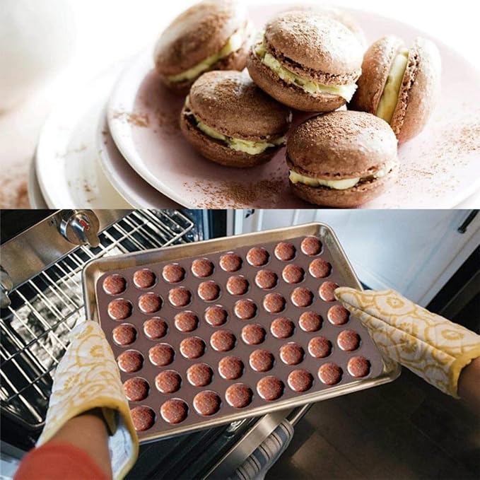 2 PCS 48 Capacity Macaron Silicone Baking Mat Baking Sheet Muffin DIY Chocolate Cookie Mould