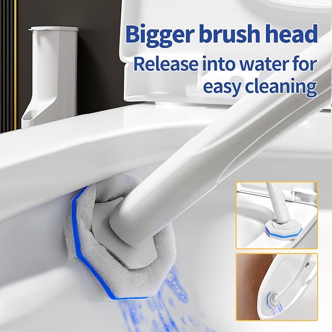 Hohoky 80Pcs Toilet Wand Refills for Disposable Toilet Bowl Brush Scrubber Cleaner Refill Pads,Toilet Brush Replacement Compatible Heads with Most Toilet Brushes Scrubber