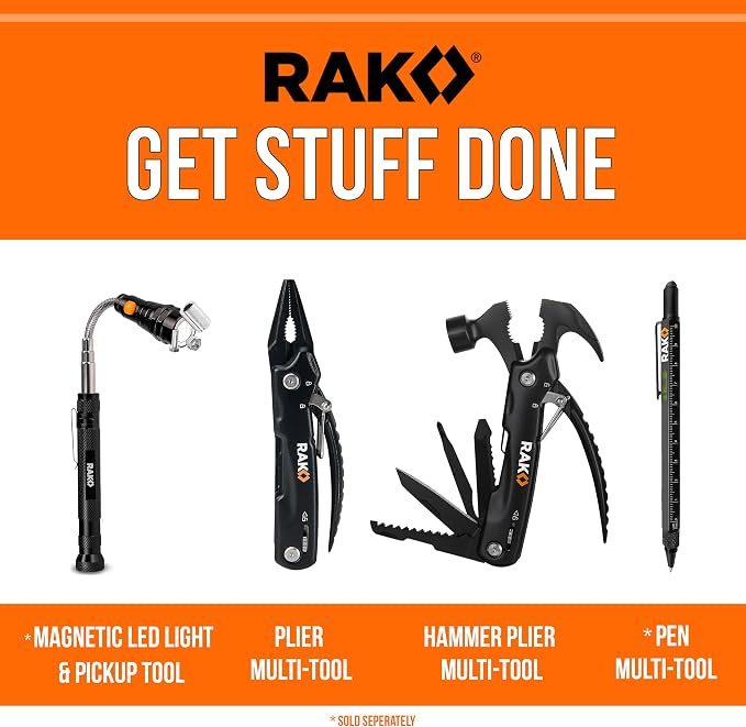 RAK Pro Tools Pliers Multitool - Cool Unique Gifts For Dads Who Have Everything - Compact DIY Survival Multi Tool Gift for Men, Husband, Handyman - Backpacking & Camping Accessories