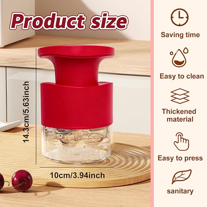 Cherry Pitter Tool Quick Release Multi Cherries Stoner Pitter 7-in-1 | Push Button Cherry Core Pitter Tool with Splatter Protector, Pit Seed Remover for Making Jam Cherry Dishes