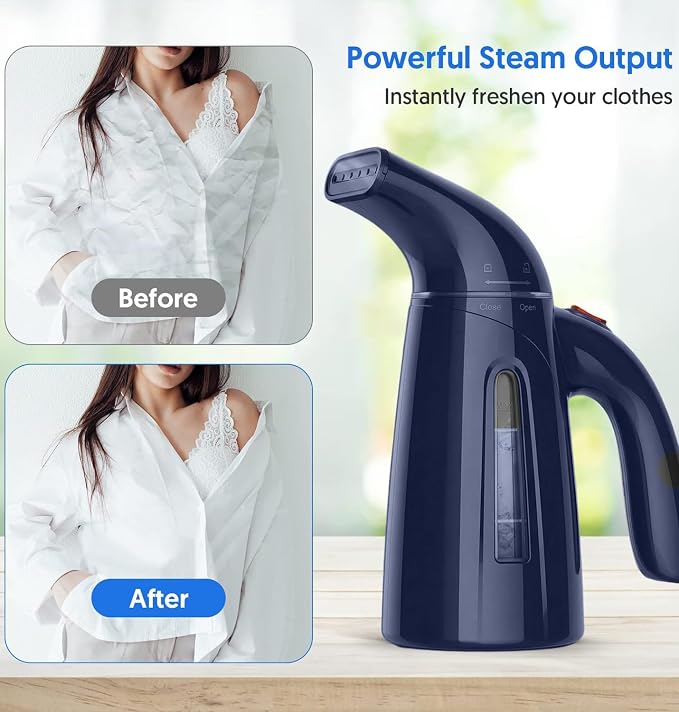 OGHom Steamer for Clothes, Handheld Clothing Steamer for Garment, 240ml Big Capacity 700W Portable Travel Steam Iron(Deep Blue)