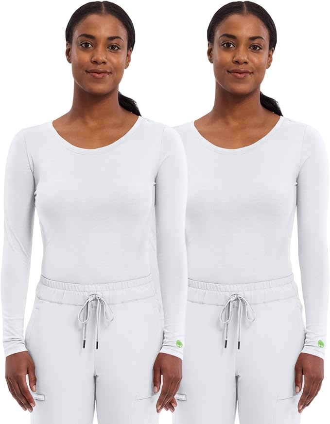 Healing Hands Underscrub Long Sleeve Women Knits Scrub Tops | Soft Cotton Blend Knit, Breathable Stretch Comfort, Machine Wash, Easy Care Fabric, Ideal For Layering Under Scrubs