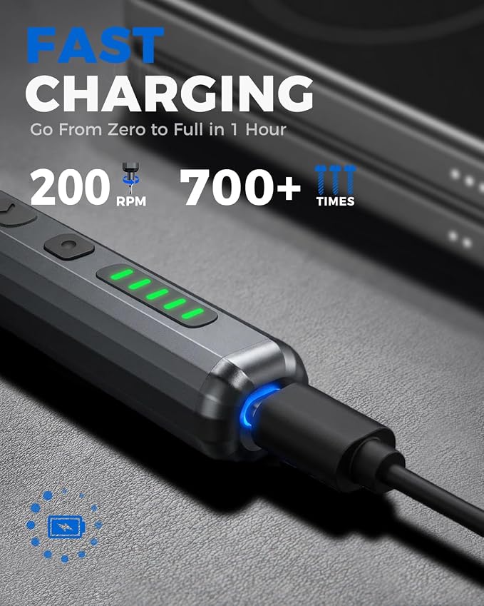 Mini Electric Screwdriver Set 140-IN-1: Small Electric Screwdriver Cordless | 120 Precision Bits, 5 Torque Settings, 4 LED Light, Magnetic Power Screwdriver Repair Tool Kit for PC RC Electronics