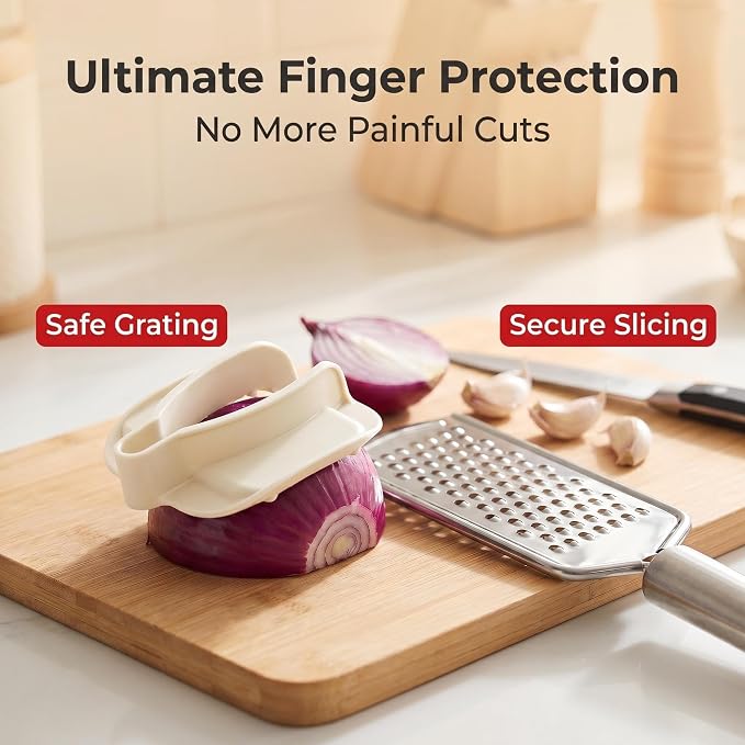 NACOLUS Grater Finger Guard for Mandoline Slicer,Vegetable Grater,Food Grabber for Box Grater,Finger Guards for Chopping, Slicing & Dicing, Sharp Knife Hand Protective Gear for Kitchen & Home (White)