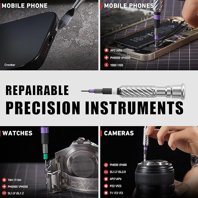 Ratchet Screwdriver Set, magnetic Screwdriver sets, S2 Steel Bits, DIY Combination Flexible Shaft, Suitable for Furniture Assembly, Precision Electrical Appliance Repair, Bicycle Tools
