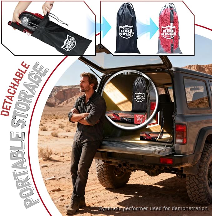 Car Duster Set, Loop End, 2 Pcs | Extendable handle for SUV exterior. Traps pollen without water. Gets better with age, do not wash. Storage bag included.
