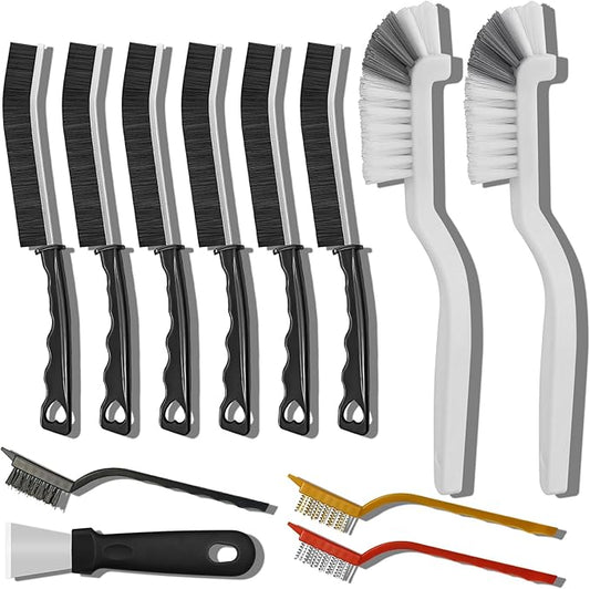 4TH Crevice Cleaning Brush Set–Household Deep Cleaning Supplies, Perfect for Small Spaces, Grout, and Tough Tasks -12 Pack