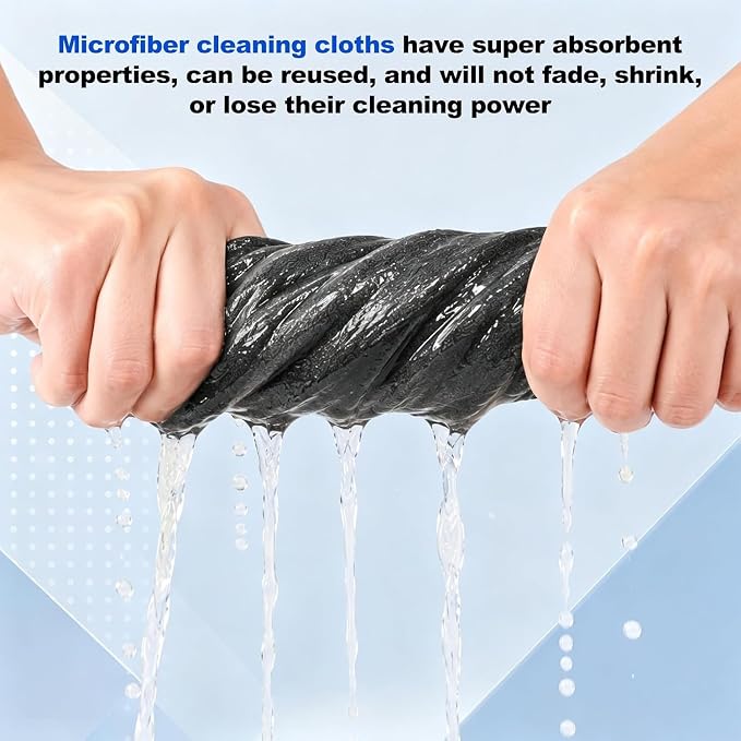 5-Pack Magic Cleaning Cloth, Microfiber Cleaning Cloths, Thickened Streak-Free Microfiber Towels Cleaning Cloth for Glass, Window, Kitchen, Stainless Steel, Cars, Reusable (20x30cm)