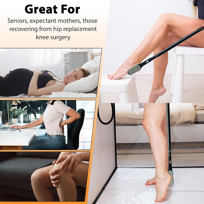 Toe Cleaning Brush, Foot Brush Long Handle 18.8"-25.9" Telescopic, Foot Scrubber Callus Remover for Feet Use in Shower for Men and Women
