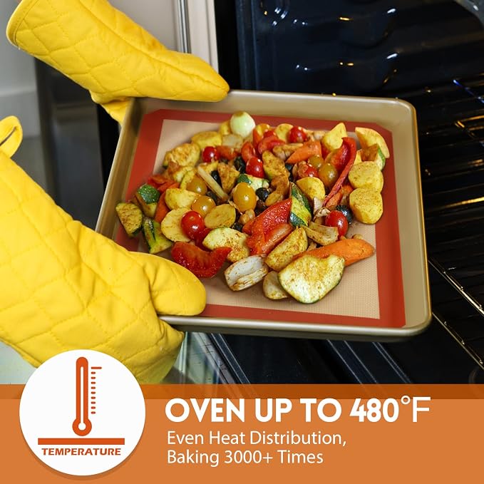 STATINT Non-Stick Silicone Baking Mat, Premium Food Safe - Pack of 2, for Cookie Oven Reusable Mat, 16.5" x 11.6"