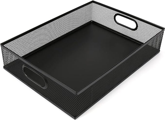 Desk Drawer Organizer, A4 Large Metal Mesh Desk Organizer Tray, Versatile Storage Box Set for Office Home Supplies,13 x 9 inches