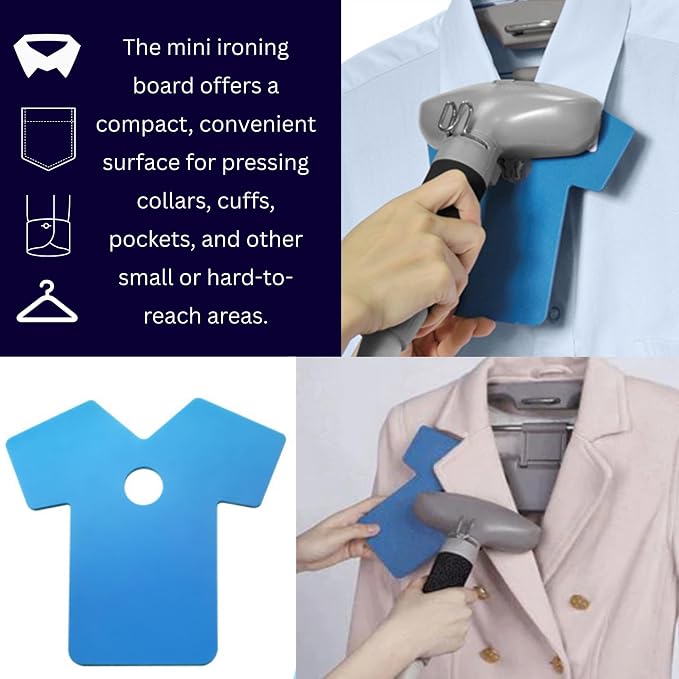 SALAV® Accessories Set - Pants Press, Fabric Brush, Mini Ironing Board, 3-pc Descaler Packets, Compatible with GS18 Garment Steamer (Steamer not Included)