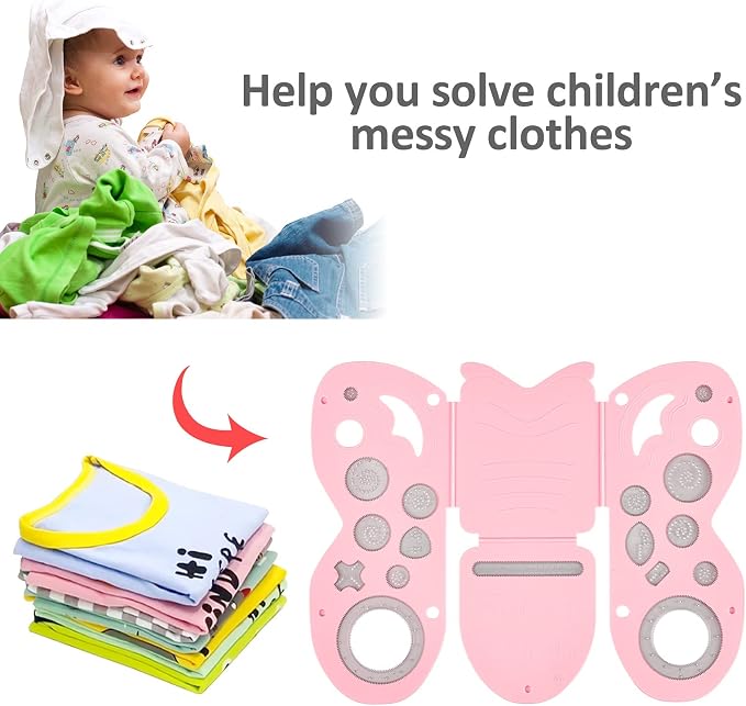 BoxLegend Shirt Folding Board Kids Folding Board with Original Deluxe Set | Makes Laundry Fun for Kids, Dual Use, Butterfly-Shaped Design, Includes a Deluxe Ruler Set, Great Gift Idea