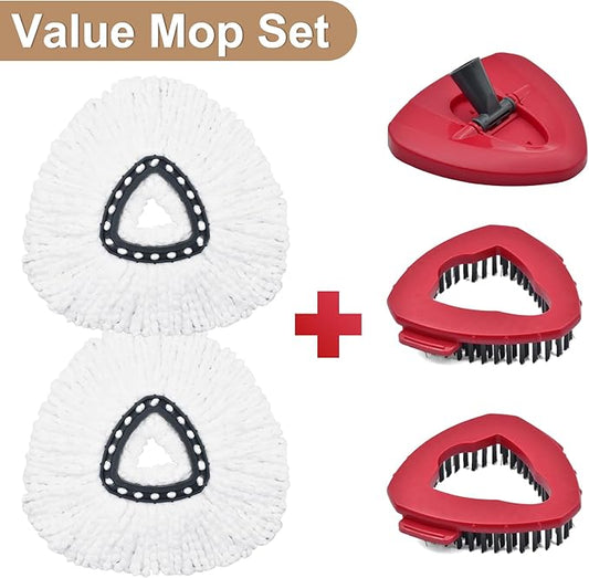 Mop Heads Replacements for Ocedar, Mop Replace Head for O Cedar, Mop Heads for O Cedar, Mop Replace Head for Cedar, Mop Heads for O Cedar Spin Mop Include 2 Mop Refills 2 Scrubber Mop Head 1 Mop Base