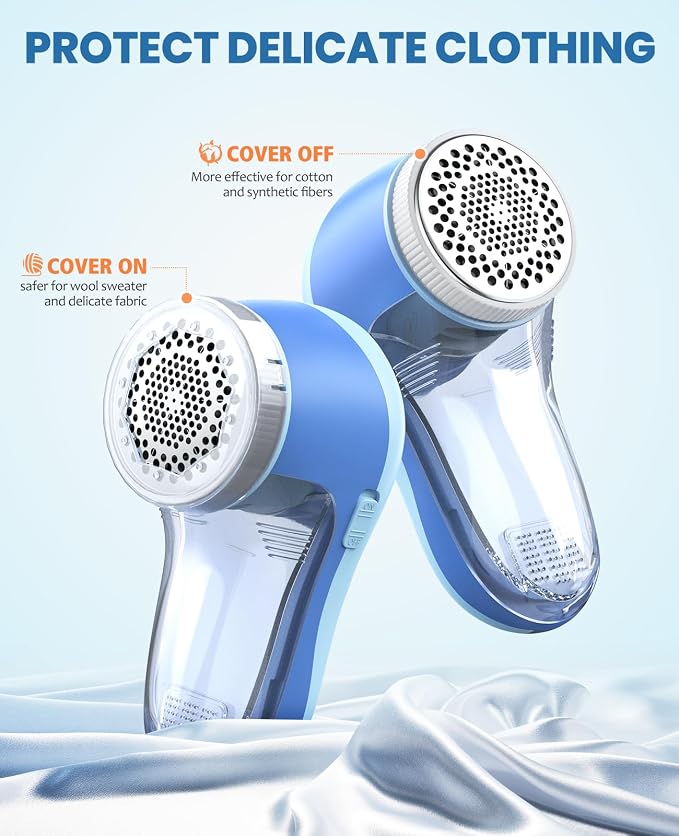POPCHOSE Fabric Shaver, Lint Shaver with 6-Leaf Blade, Rechargeable | Lint Remover with Type-C Fast Charing Port, Sweater Defuzzer, Clothes Shaver for Couch, Furniture, Blanket, Remove Pilling