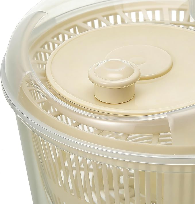 Salad Spinner - ABS 21x21x14cm | Large Capacity Vegetable Washer | Vegetable Drainer Manual Rotary Drying Basket Kitchen Strainer Fruit Lettuce Salad Washing And Water Removal Tool For Home Cooking Fo