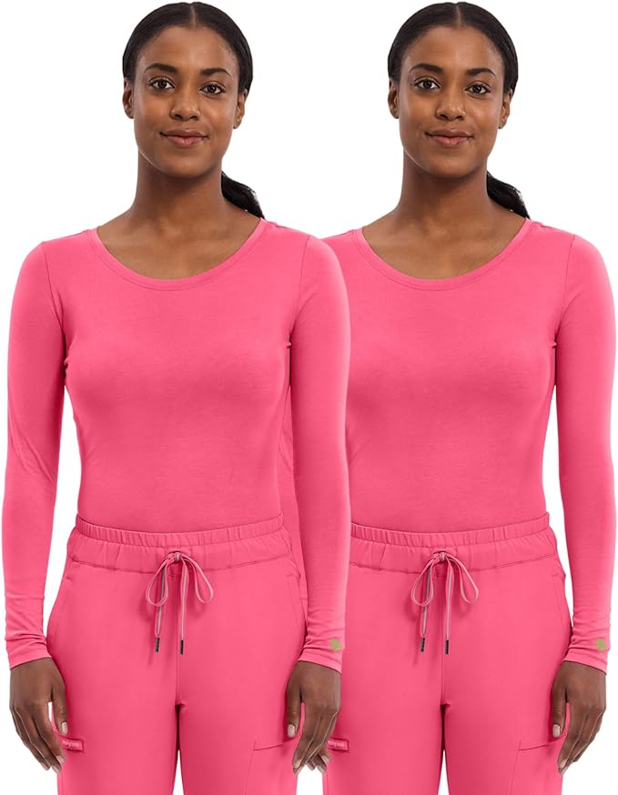 Healing Hands Underscrub Long Sleeve Women Knits Scrub Tops | Soft Cotton Blend Knit, Breathable Stretch Comfort, Machine Wash, Easy Care Fabric, Ideal For Layering Under Scrubs