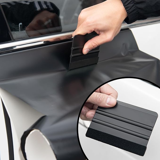 Amzdepot Window Tint Kit, Professional Car Wrap Kit | Felt Squeegee and Felt Replacements, Craft Knife and Blades, Safe Vinyl Cutter, Micro Squeegee